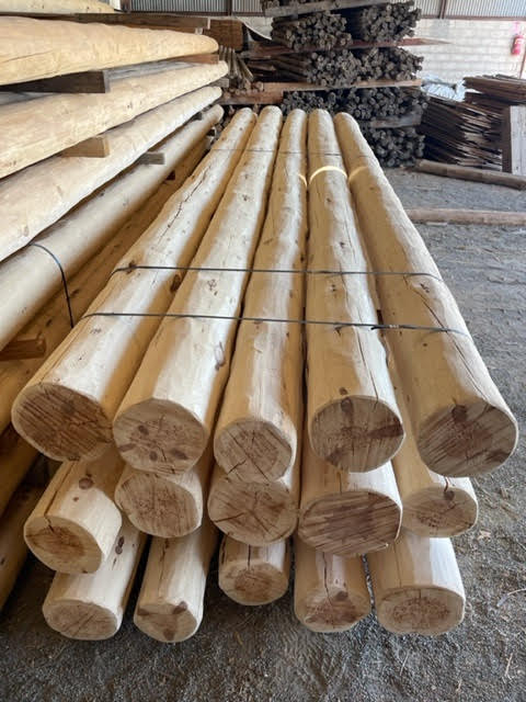 Vigas de madera redondas 4,5 metros largo- –